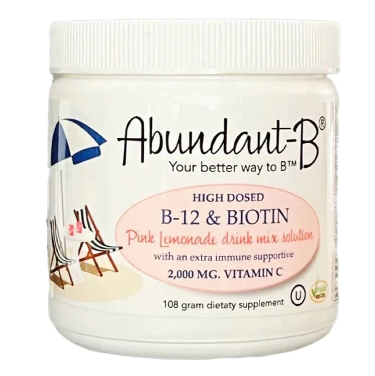 Abundant B High Dosed B-12 & Biotin Pink Lemonade drink mix