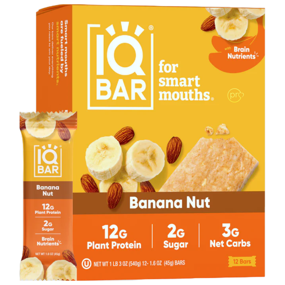 Banana Nut | 12 Plant Protein Bars | IQBAR