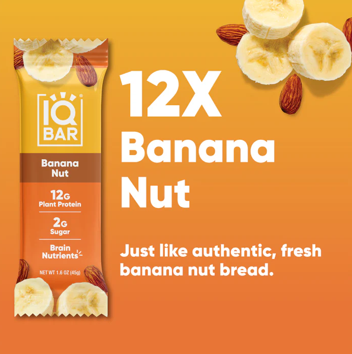 Banana Nut | 12 Plant Protein Bars | IQBAR