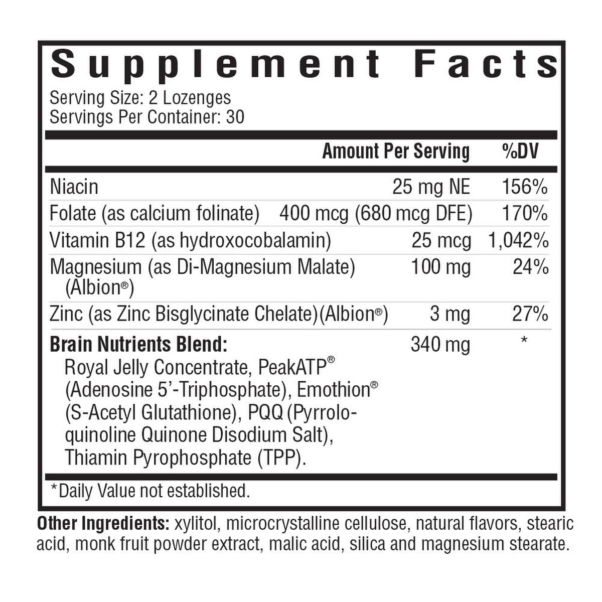 Brain Nutrients | 60 Lozenges