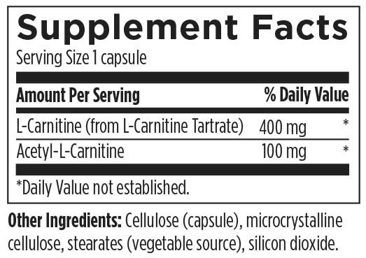 Carnitine Synergy | 120 Capsules | Designs For Health | Proactive Healthcare