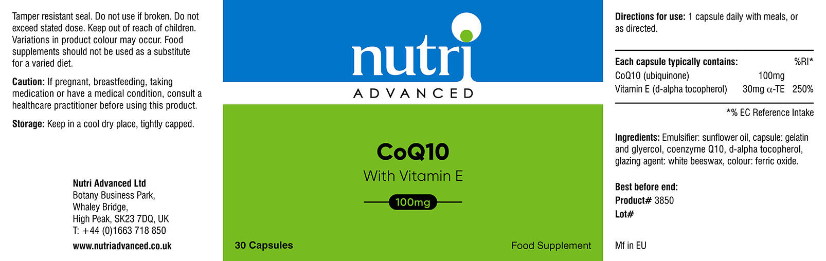 CoQ10 100mg | 30 Capsules