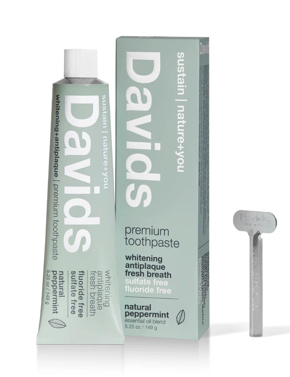 Davids Premium Toothpaste | Whitening + Antiplaque  Peppermint