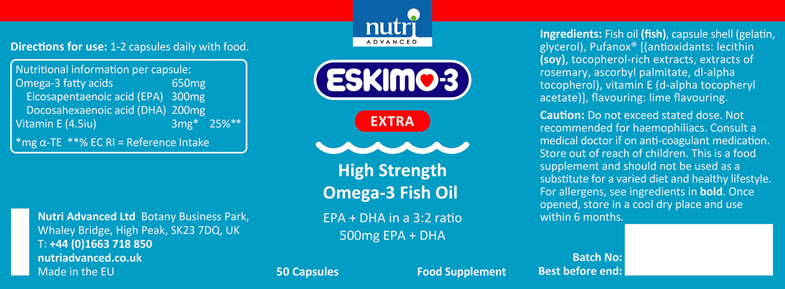 Eskimo®-3 Extra 50 Capsules - High Strength Fish Oil