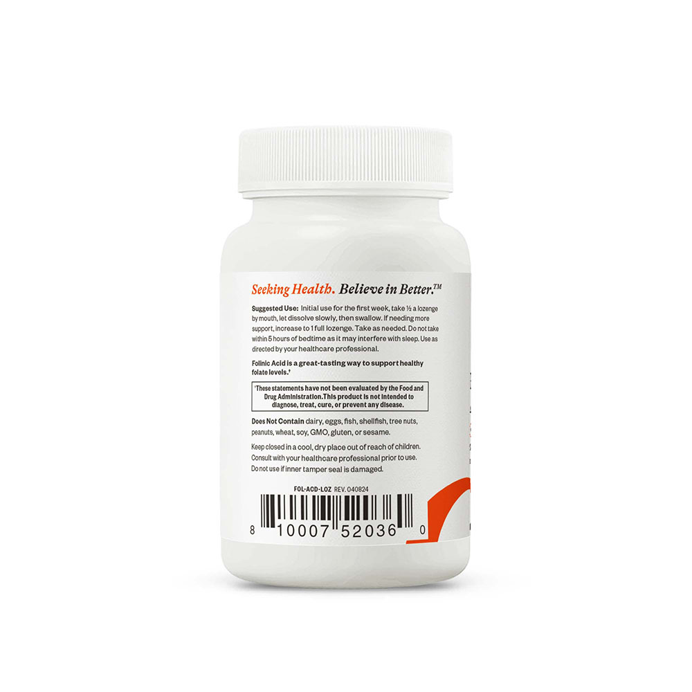 Folinic Acid Lozenges | 60 | 800mcg| Seeking Health