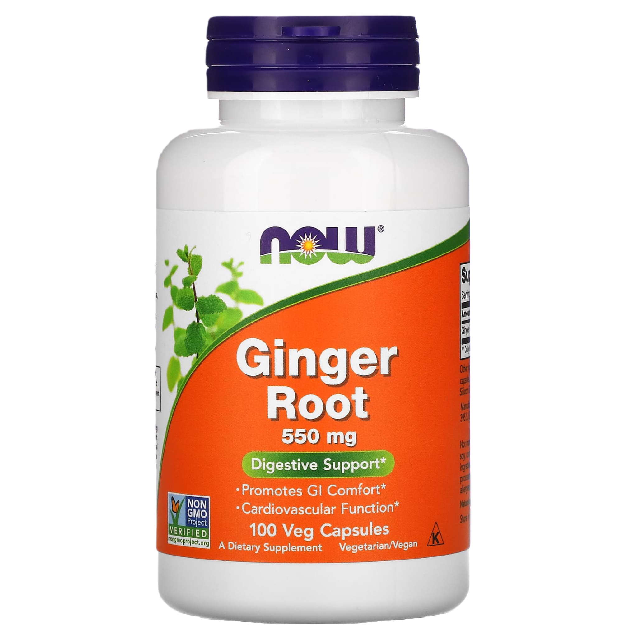 Ginger Root 550mg | 100 Capsules | NOW