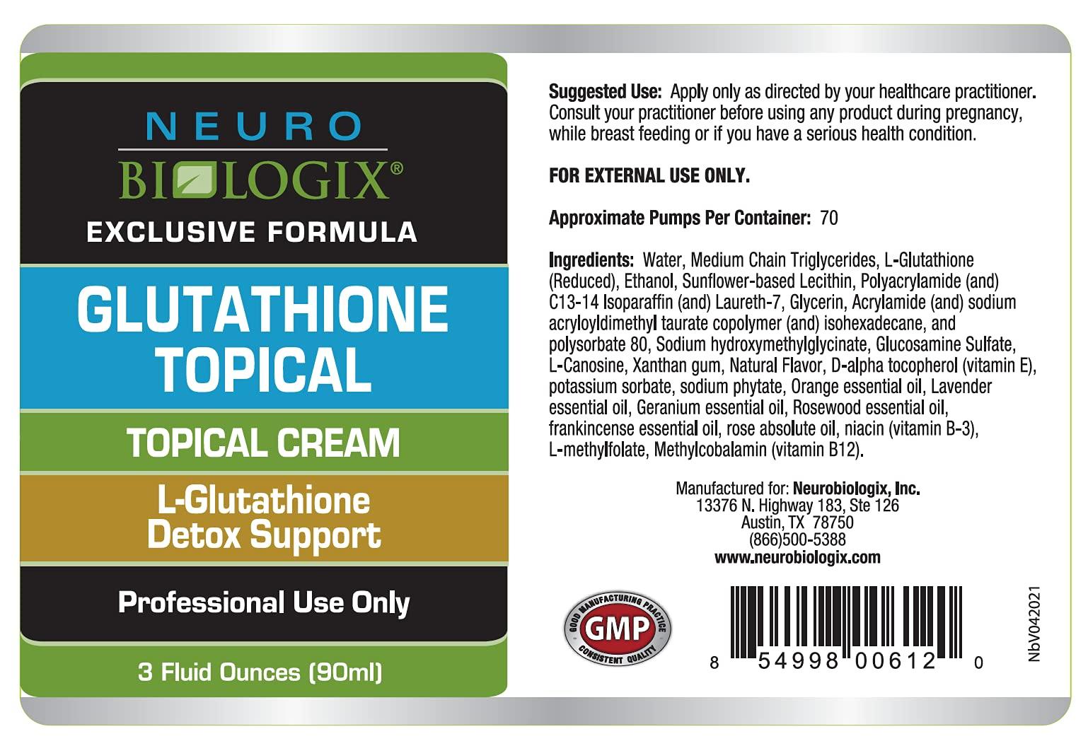 Glutathione Topical (L-Form) | 90ml | NeuroBiologix