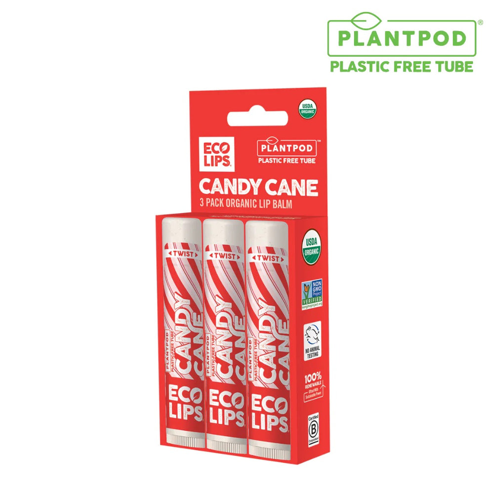 Plant Pod Candy Cane Lip Balm | 3 Pack