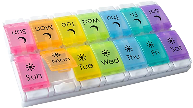 Easy Dose Weekly 2x/Day Pill Planner Rainbow