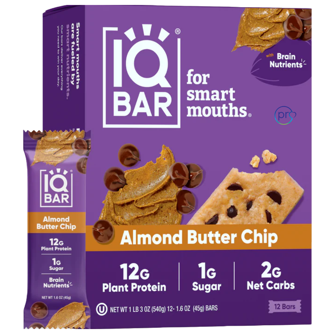 Almond Butter Chip | Protein Bars | Box of 12 | IQBAR