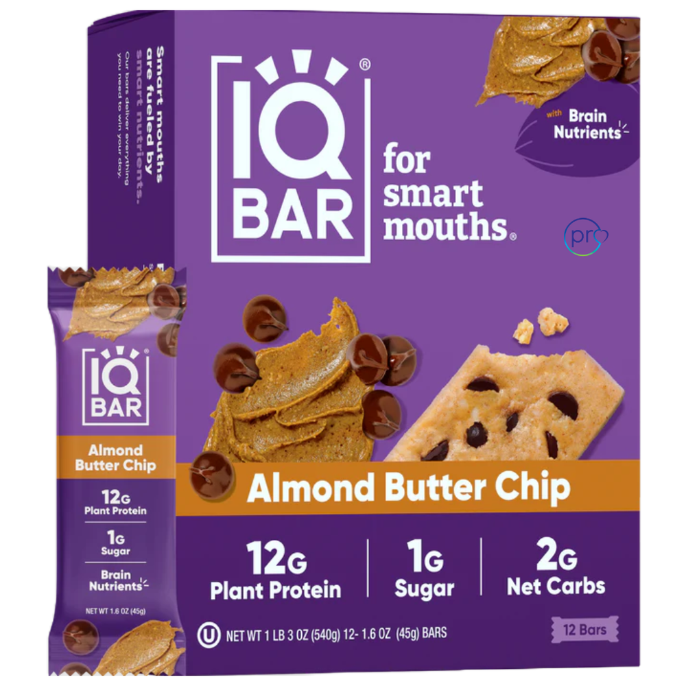 Almond Butter Chip | Protein Bars | Box of 12 | IQBAR