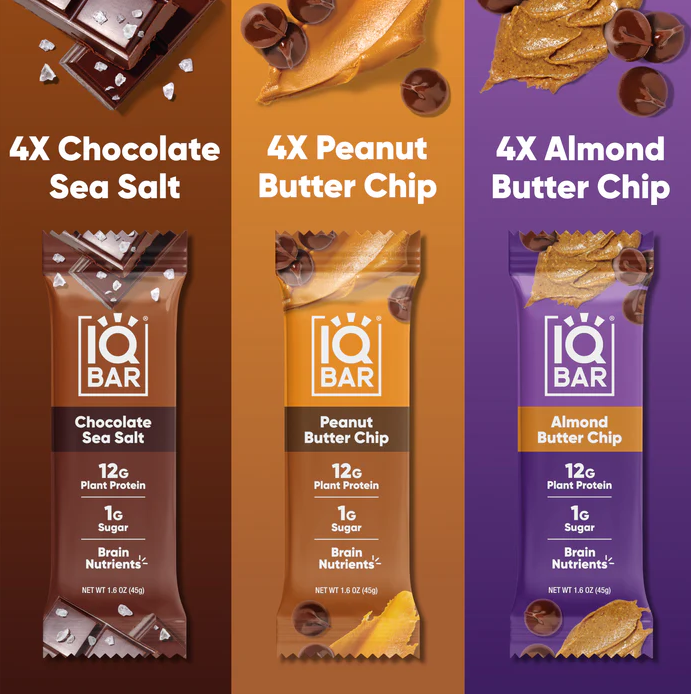 Chocolate Lovers Variety | IQBAR | 12 Bars