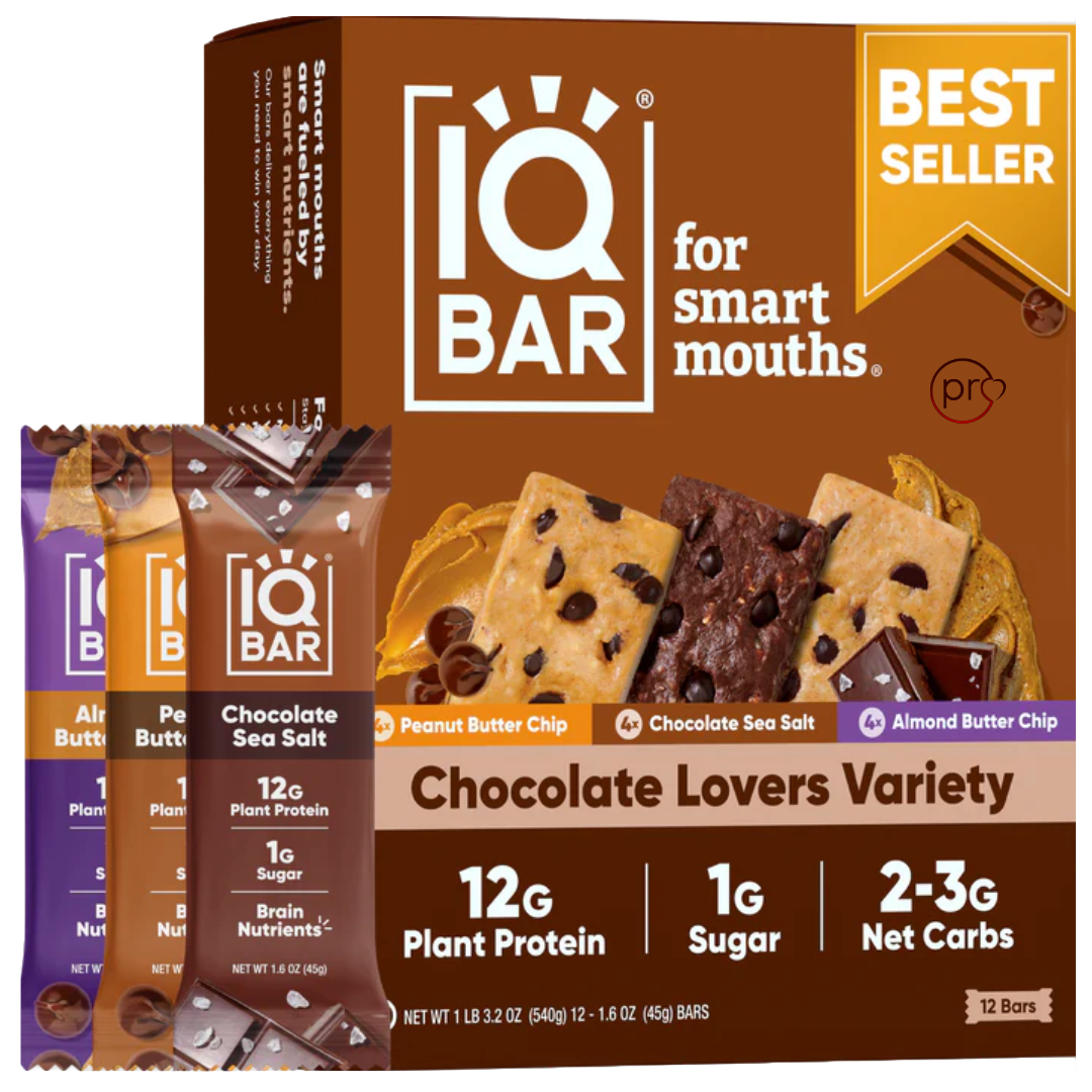 Chocolate Lovers Variety | IQBAR | 12 Bars