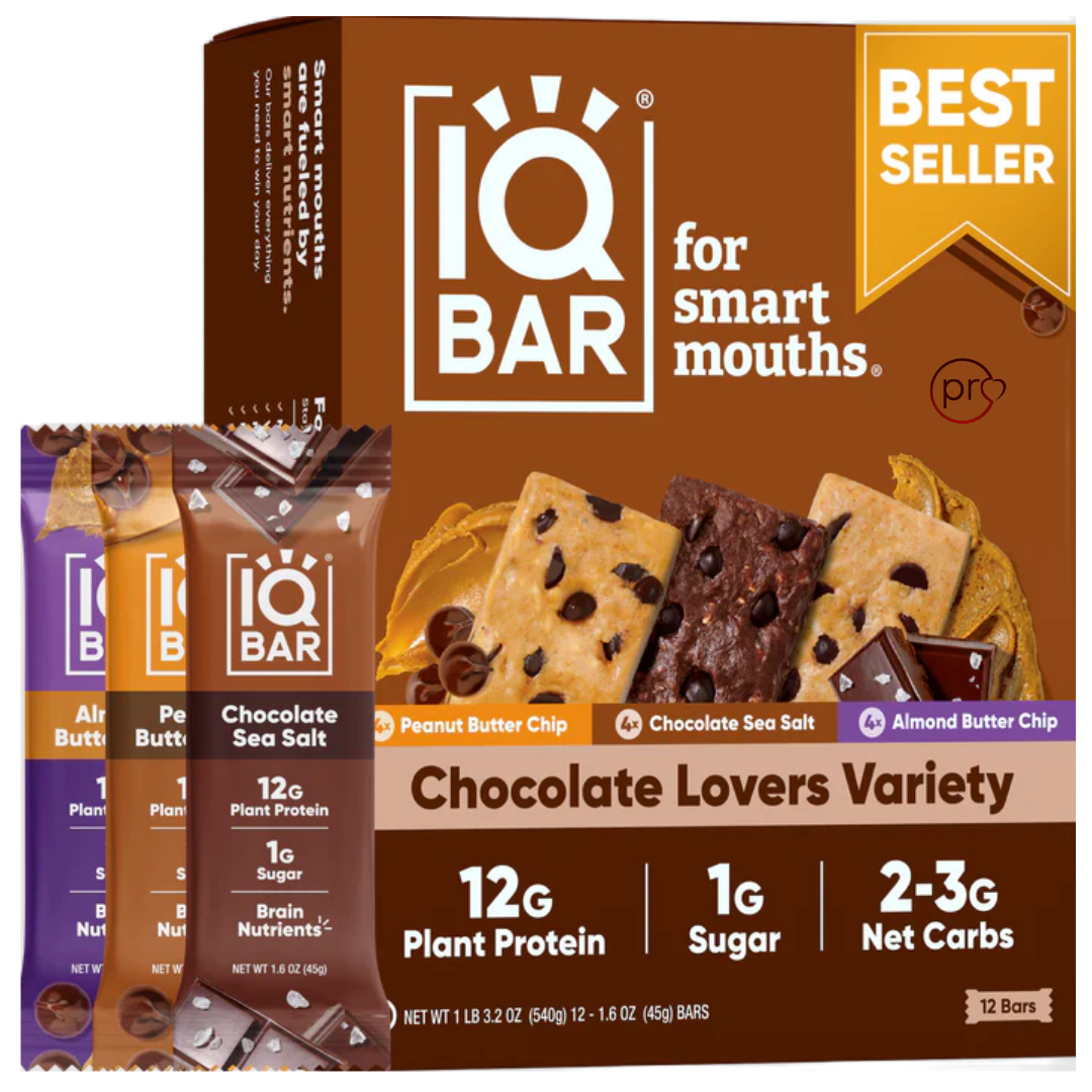 Chocolate Lovers Variety | IQBAR | 12 Bars