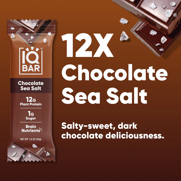 Chocolate Sea Salt - 12 Bars - IQBAR