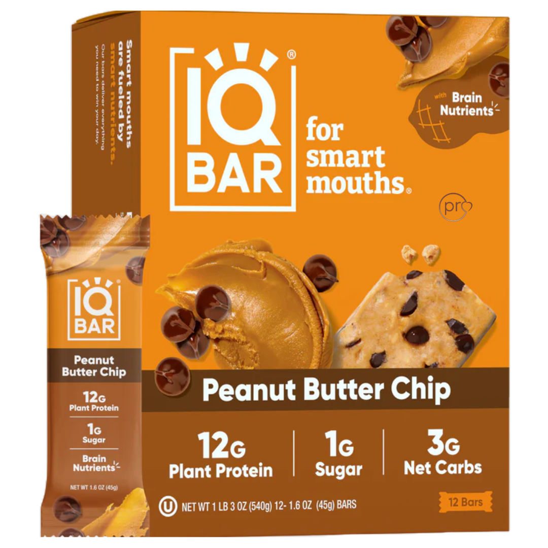 Peanut Butter Chip Protein Bars | IQBAR | 12 Bars