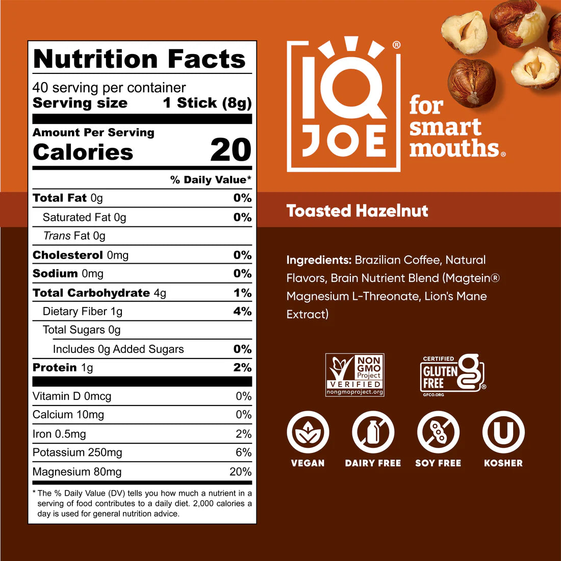 IQJOE Toasted Hazelnut | 40 Coffee sachets