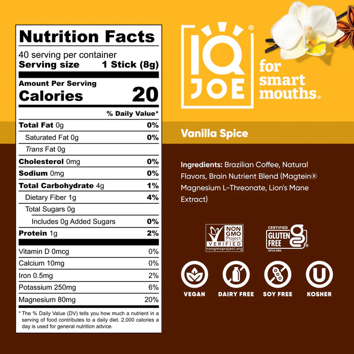 IQJOE Vanilla Spice | 40 Coffee sachets