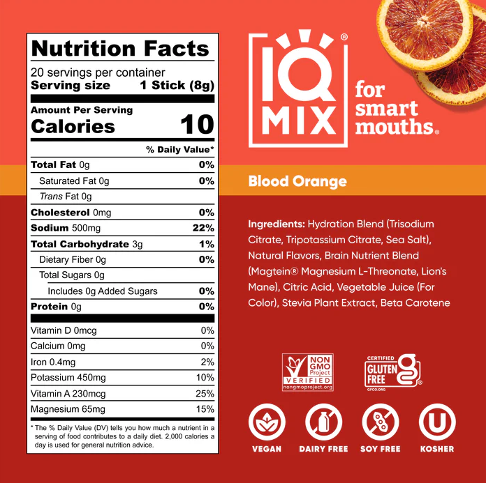 IQMIX Blood Orange | 20 Electrolyte Hydration Sachets