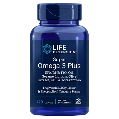 Super Omega-3 Plus EPA/DHA with Sesame Lignans, Olive Extract, Krill & Astaxanthin