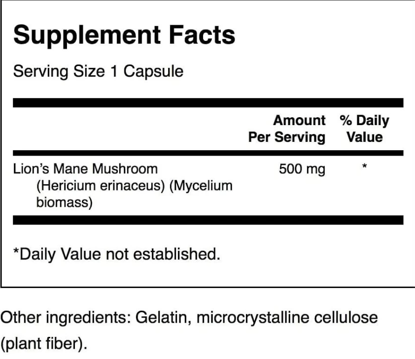 Full Spectrum Lion's Mane Extract | 500mg | 60 Capsules