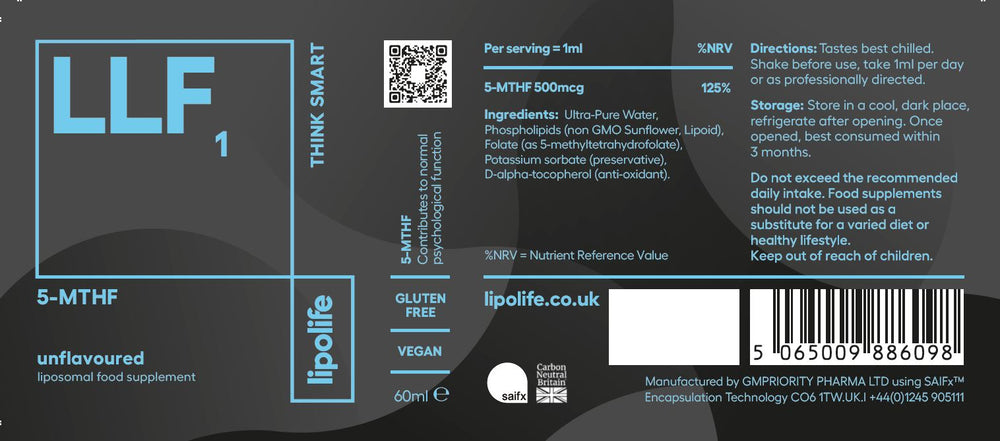 Lipolife LLF1 Folate 5-MTHF | 60ml