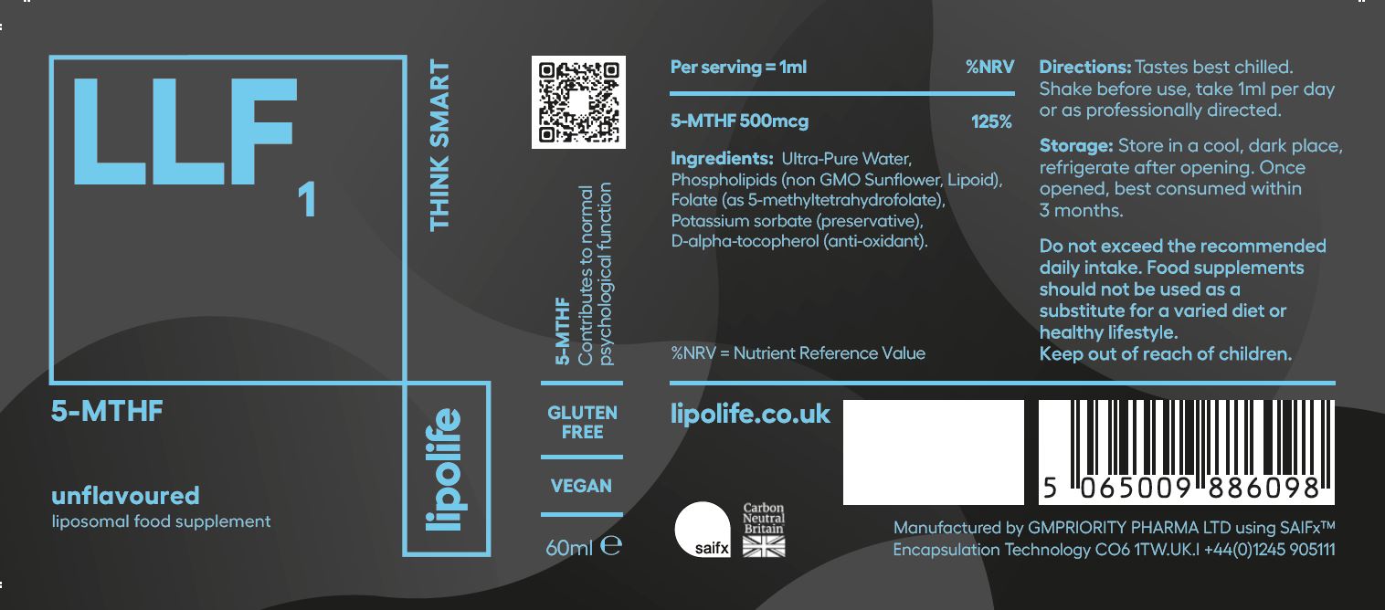 Lipolife LLF1 Folate 5-MTHF | 60ml