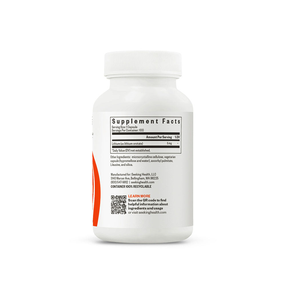 Lithium Orotate | 100 Capsules | Seeking Health