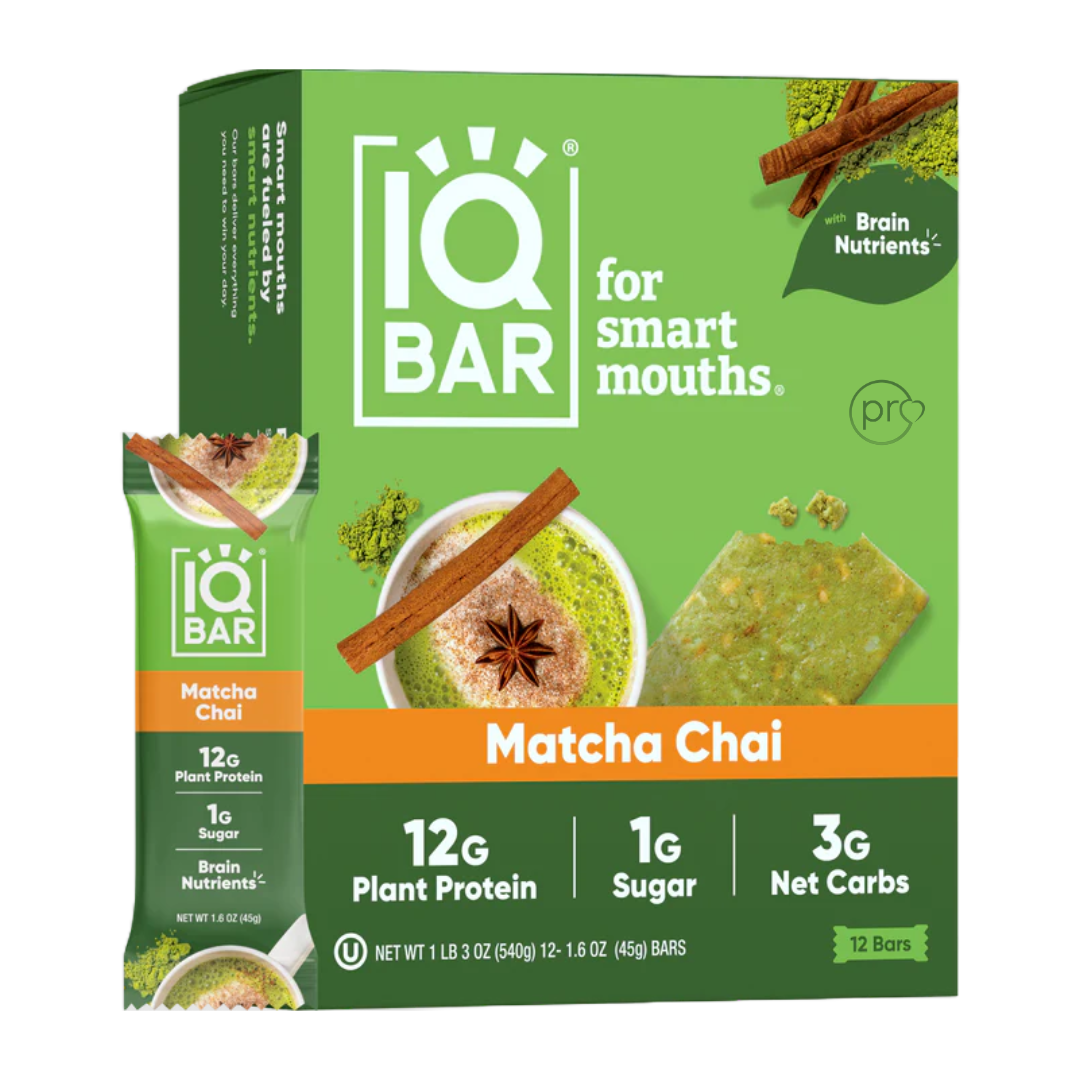 Matcha Chai | 12 Plant Protein Bars | IQBAR