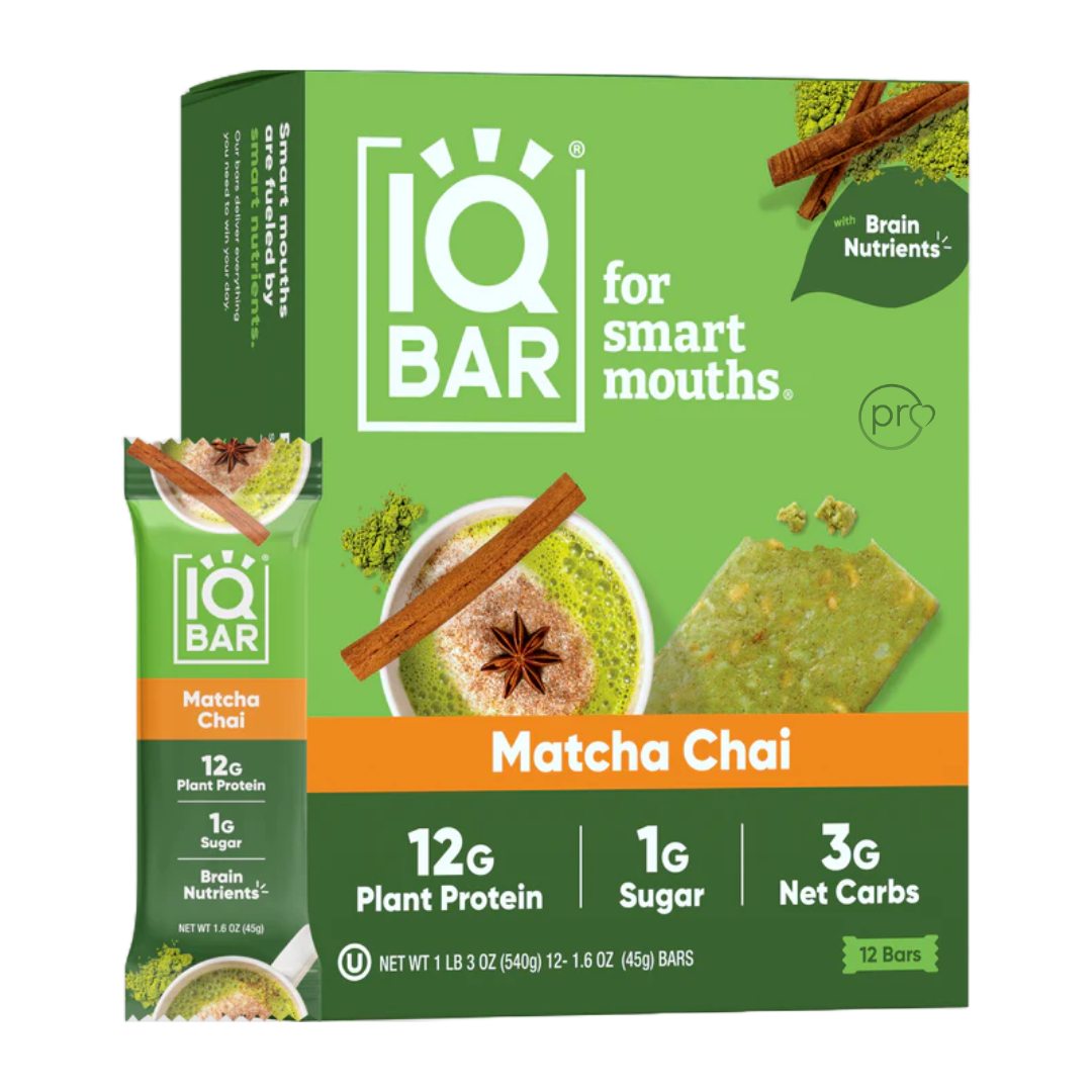 Matcha Chai | 12 Plant Protein Bars | IQBAR