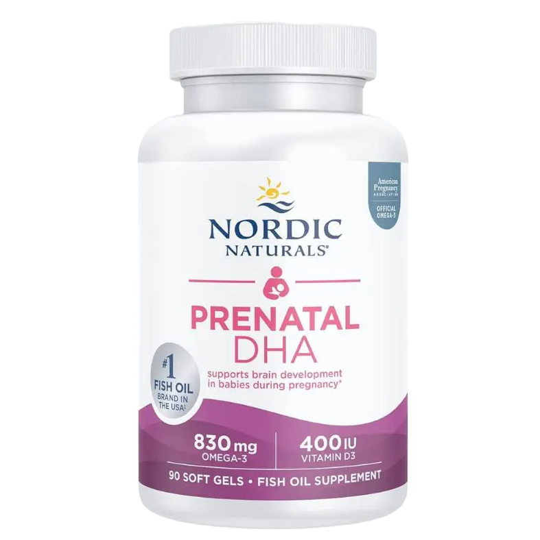 Prenatal DHA 830mg Omega-3 + 400iu D3 Unflavored Softgels 90