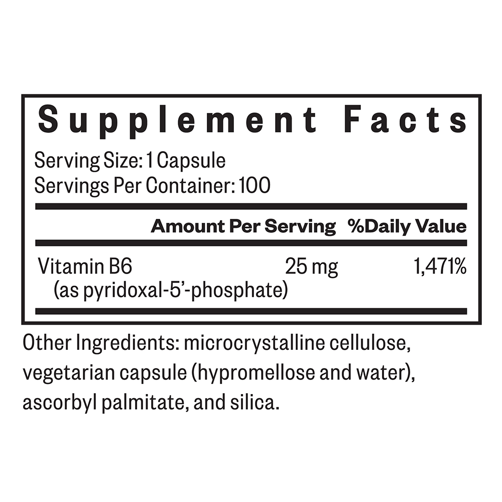 P-5-P (Pyridoxal 5-Phosphate) - 100 Capsules