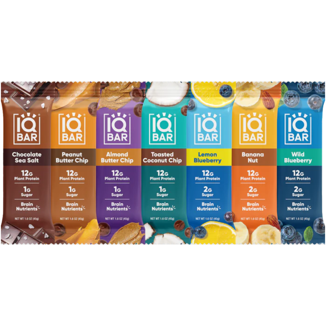 7 Bar sampler variety box | Plant Protein bars | IQBAR