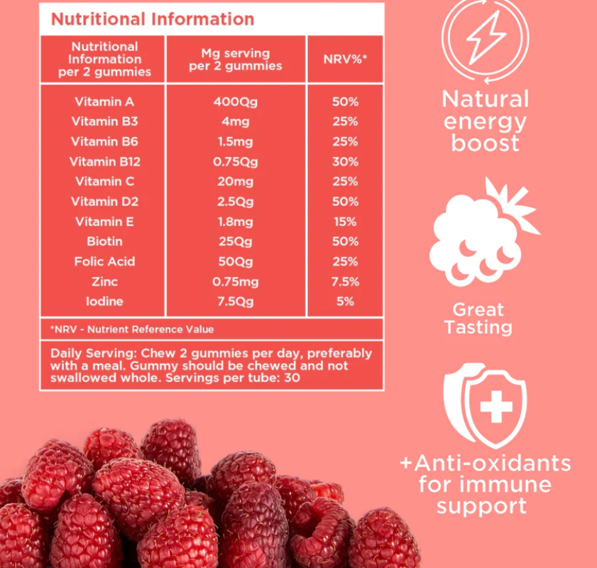 Immunity Gummies | Multivitamin | 60 Berry Flavour Gummies