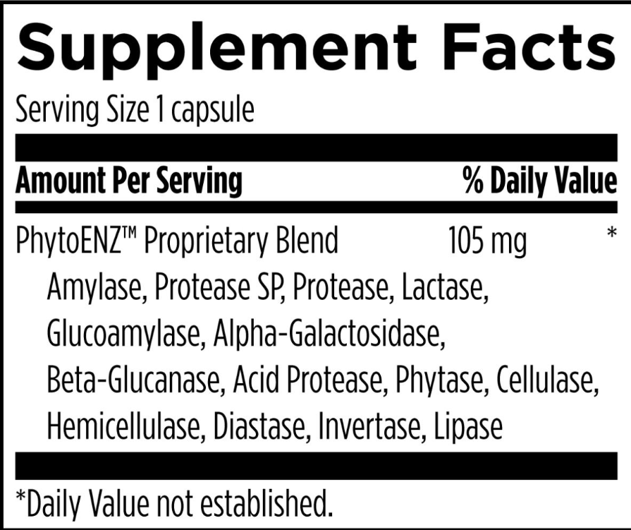 Plant Enzyme Digestive Formula | Designs For Health | 90 Capsules