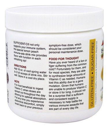 Sufficient-C® High Dose Lemon Peach Immune-Ade drink mix - 250 gram size