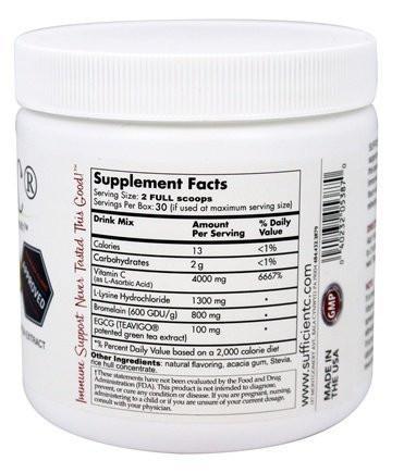 Sufficient-C® High Dose Lemon Peach Immune-Ade drink mix - 250 gram size