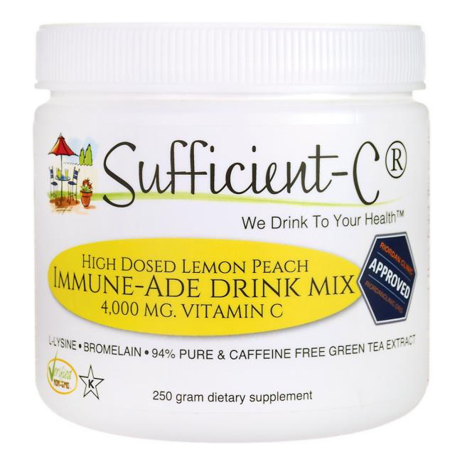 Sufficient-C® High Dose Lemon Peach Immune-Ade drink mix - 250 gram size