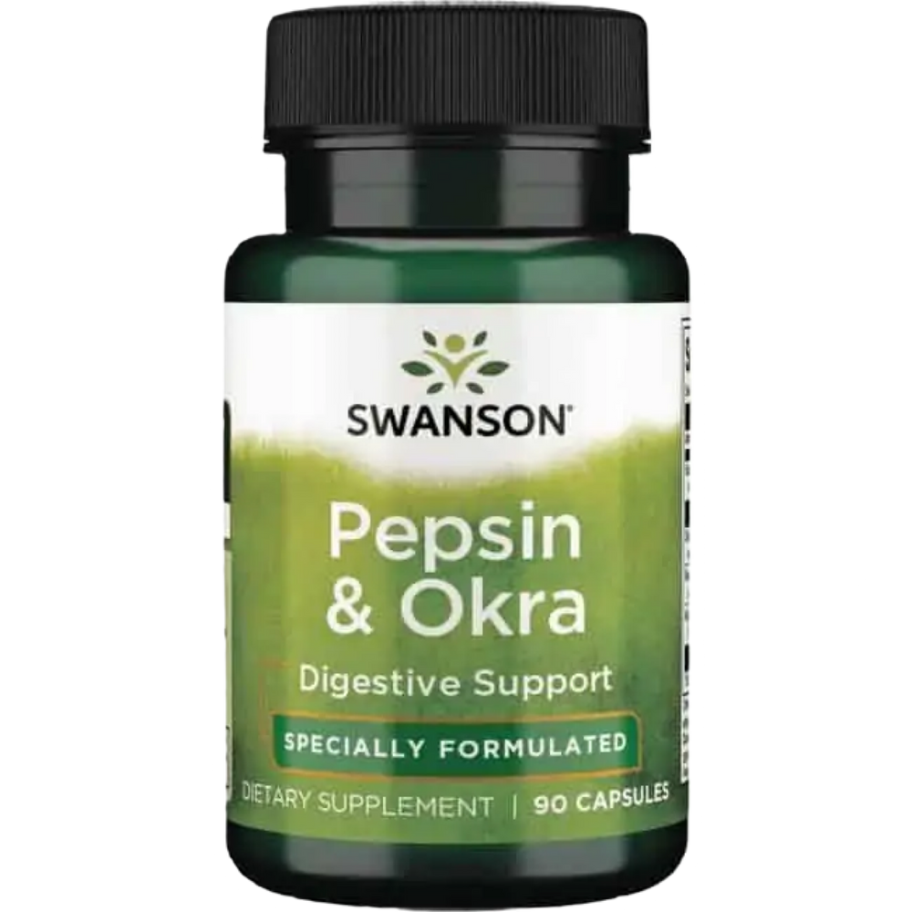 Swanson Premium Pepsin & Okra | 90 Capsules