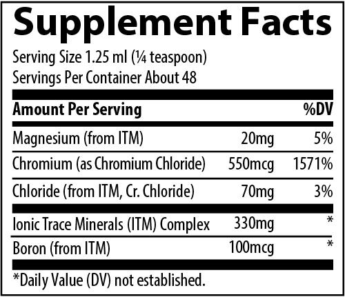 Liquid Ionic Chromium | 550 mcg | 2oz | Trace Minerals