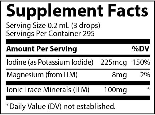 Liquid Ionic Iodine from Potassium Iodide | 225mcg | 2oz | Trace Minerals