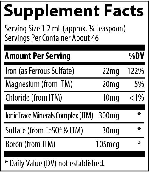 Liquid Ionic Iron | 22mg | 1.9oz | Trace Minerals