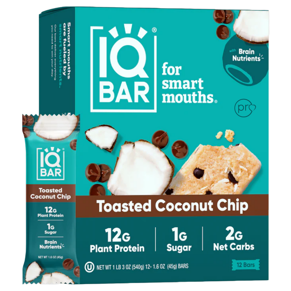 Toasted Coconut Chip | 12 Plant Protein Bars | IQBAR