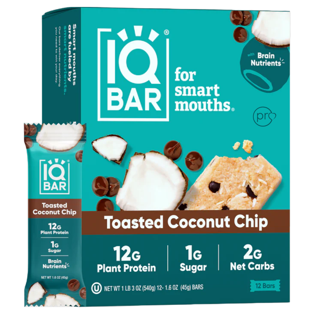 Toasted Coconut Chip | 12 Plant Protein Bars | IQBAR