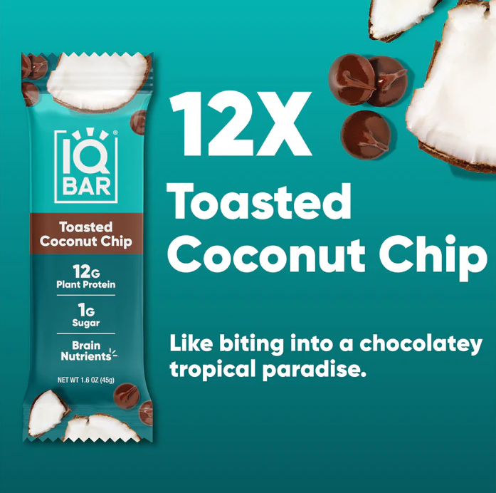 Toasted Coconut Chip | 12 Plant Protein Bars | IQBAR