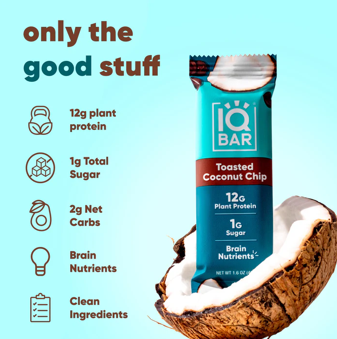 Toasted Coconut Chip | 12 Plant Protein Bars | IQBAR