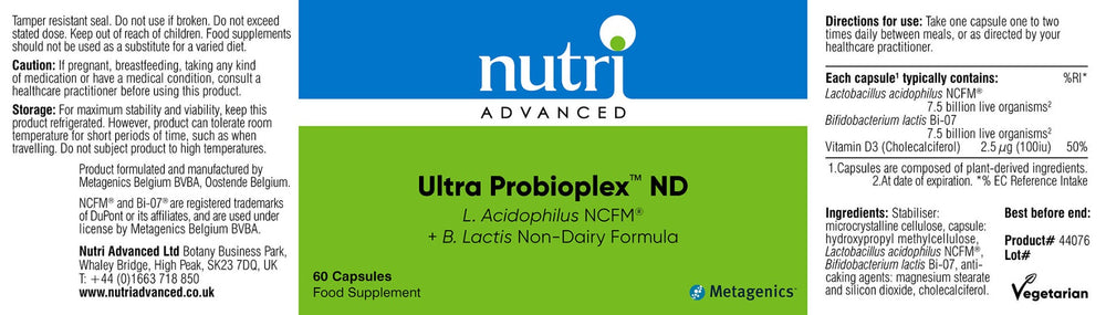 Ultra Probioplex ND Dairy Free Probiotic - 60 Capsules