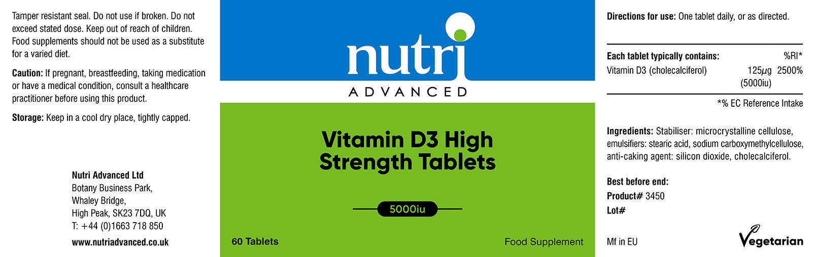 Vitamin D3 High Strength | 60 Tablets