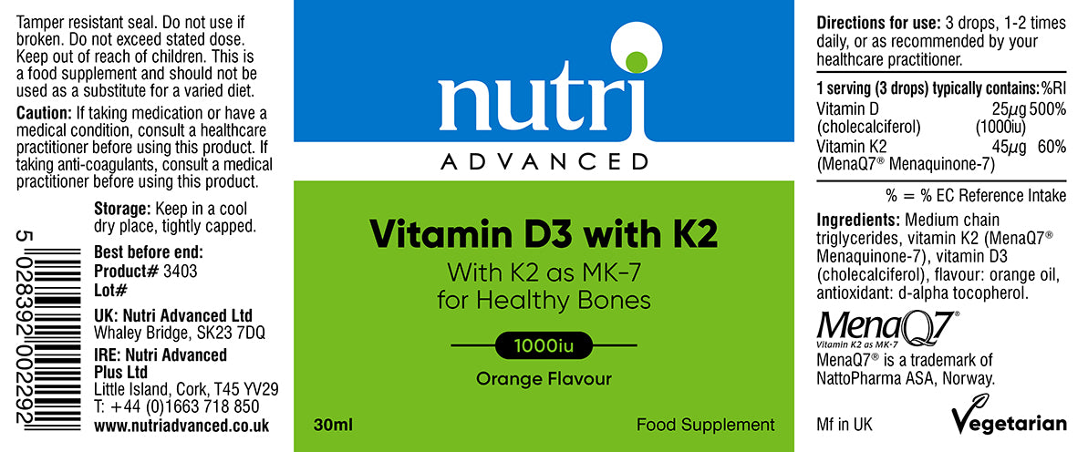 Vitamin D3 1000iu with K2 Drops