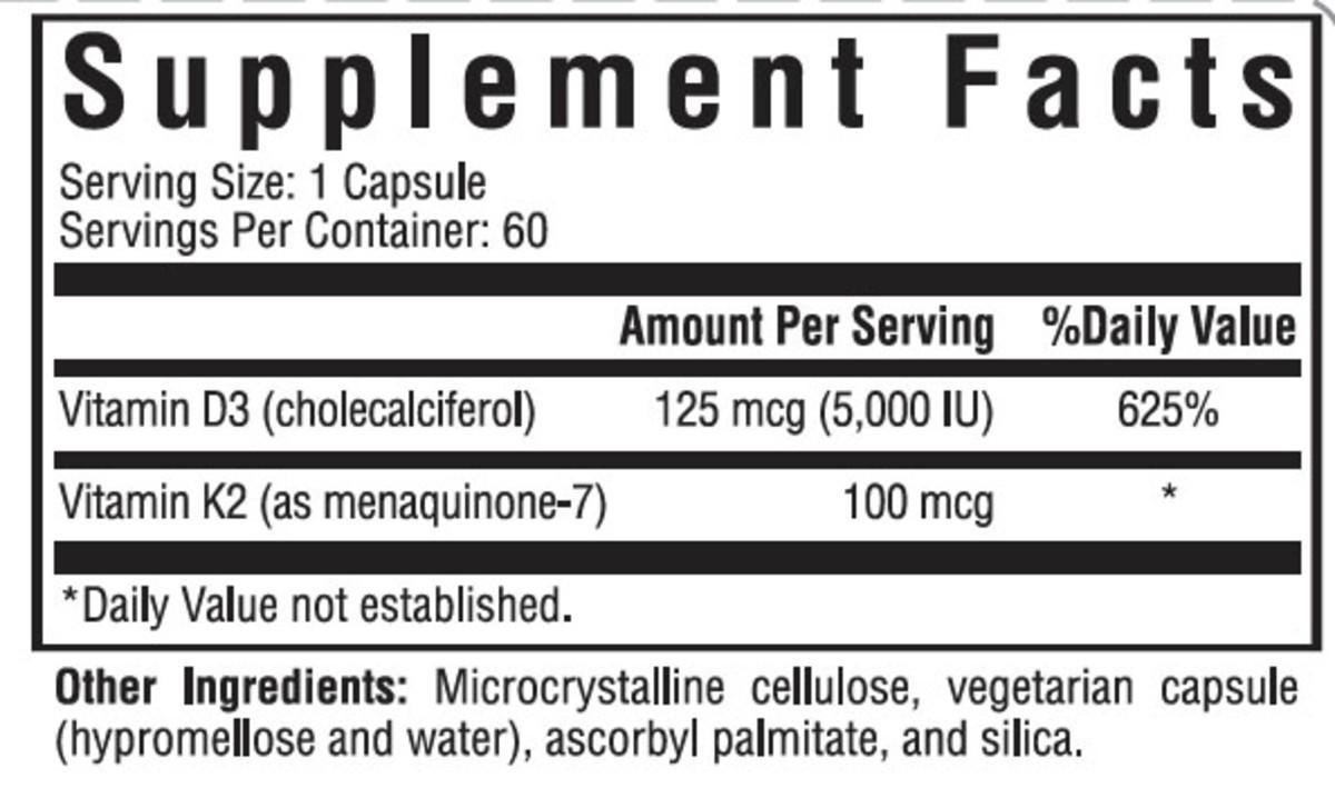 Vitamin D3 + K2 | 60 Capsules | Seeking Health